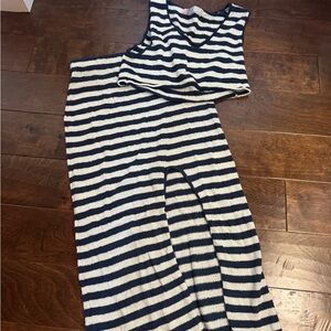 Free People Navy and White Striped sweater set